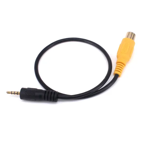 Vista 3 de Cable de 0.098 in a RCA, chapado en oro, AV-in Aux de 0.098 in TRRS macho a RCA hembra adaptador de audio convertidor cable 1.0 ft, para GPS Chapado