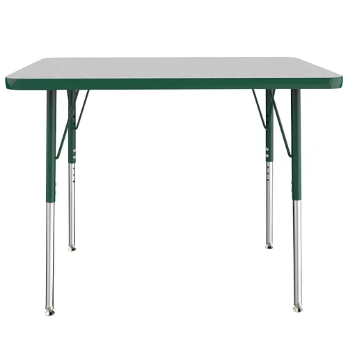 Vista 215 de FDP - Mesa rectangular para actividades escolares y de oficina (24 x 36 pulgadas), patas estándar con deslizadores giratorios, altura ajustable