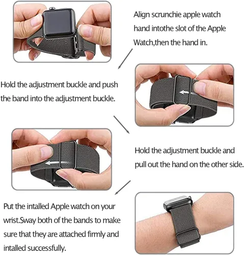 Vista 5 de Correa de reloj Trail Loop compatible con Apple Watch 38/40/41/42/44/45/1.929 in, correa de nailon compatible con iWatch Series
