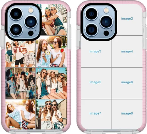Vista 13 de Funda de teléfono personalizada para iPhone 13 Pro, funda personalizada de fotos de collage de múltiples imágenes, resistente a los arañazos, a