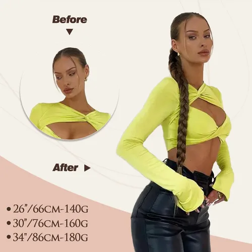 Vista 4 de Barsdar Extensión de 26 Pulgadas de Cola de Caballo Trenzada Larga con Banda Elástica - Extensiones de Cabello en Cola de Caballo Recta y Elegante