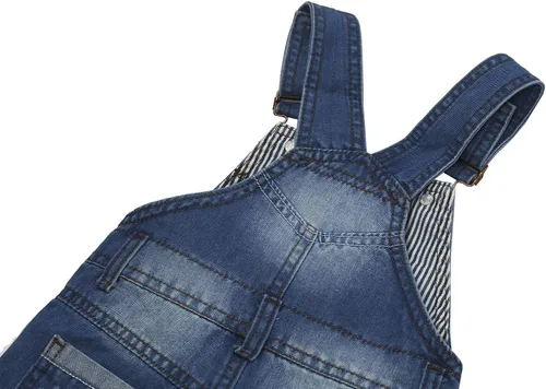 Vista 7 de KIDSCOOL SPACE Pantalones cortos de verano para bebés y niñasniños, overol de mezclilla ajustable