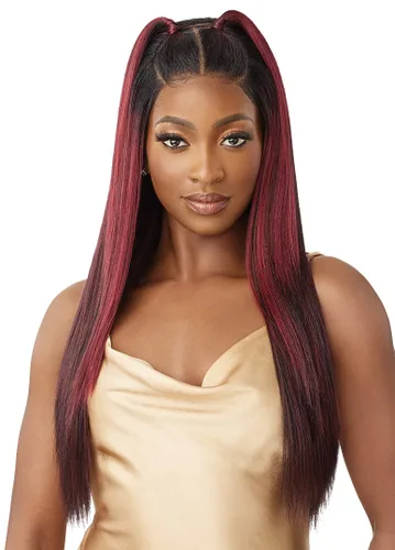 Vista 6 de Outre - Peluca con cierre de encaje 5x5 - Mezcla de cabello humano - Yaki Straight 26" (2)
