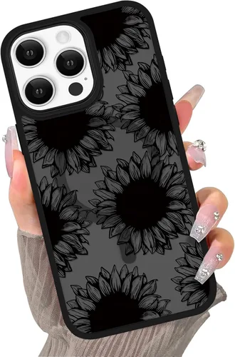 Vista 65 de Compatible con el teléfono 13 Pro - Funda magnética mate translúcida, de lujo, a prueba de golpes, magnética y con bonito patrón de flores, carcasa