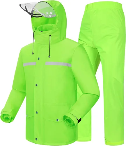 Vista 16 de iCreek Traje de lluvia impermeable Hi Vis impermeable reflectante lluvia verde militar (army green camouflage)