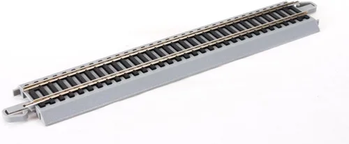 Vista 2 de Bachmann Trains - Pista E-Z a presión 9" pista recta (4tarjeta) - Riel de plata de níquel con plataforma gris - Escala HO