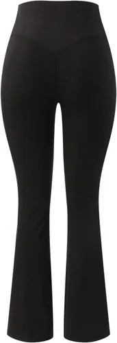 Vista 7 de Falre - Leggings para mujer, pantalones de yoga de cintura alta, pantalones de entrenamiento, corte de bota, pantalones de vestir acampanados