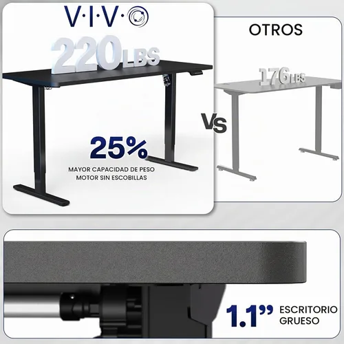 Vista 5 de VIVO Real Bamboo DESK-KIT-1W6O - Escritorio de pie de 60 x 24 pulgadas Parte superior de bambú/marco blanco