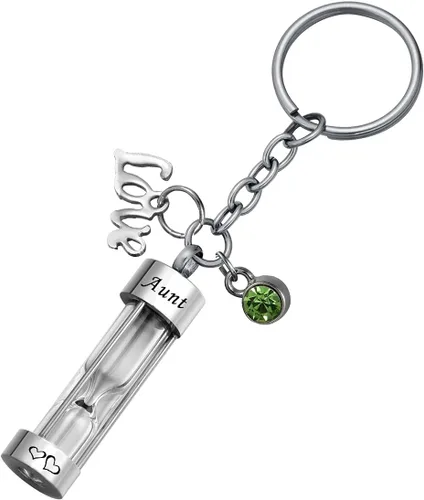 Vista 40 de Llavero de reloj de arena para cenizas, colgante de urna conmemorativa, recuerdo de cremación, joyería para tía, Aunt