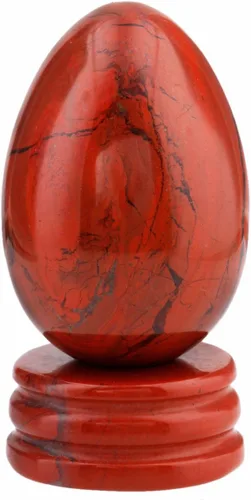 Vista 10 de SUNYIK Figura curativa de escultura de huevo de obsidiana negra con soporte de cristal, regalo del día de Pascua (1 x 1.6 pulgadas)