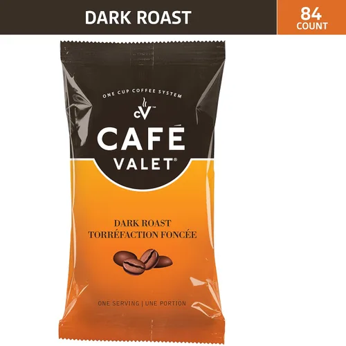 Vista 2 de Cafe Valet - Paquetes de café envueltos individualmente, tostado oscuro regular y vainilla francesa 100% café arábica, 168