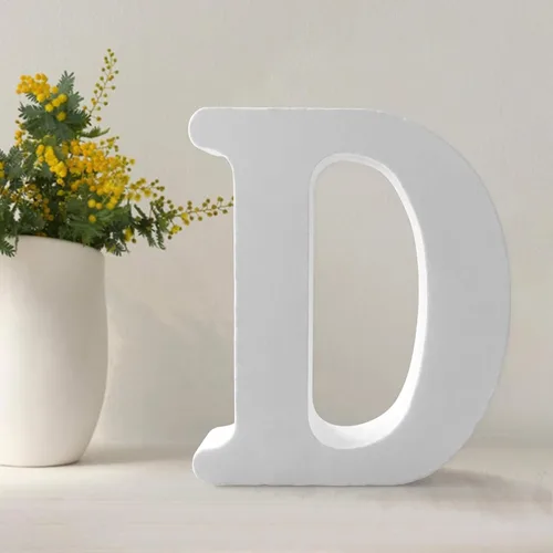 Vista 10 de Letras de madera de 4.3 pulgadas, letras blancas de madera sin terminar para injerto, letras de madera para decoración de pared, letras pie