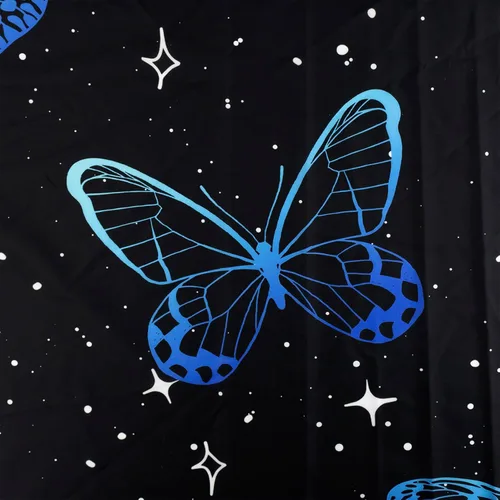 Vista 5 de HVEST Tapiz de mariposa para decoración de habitación, mariposas azules de fantasía en cielo estrellado, tapiz para colgar en la pared, tapiz negro
