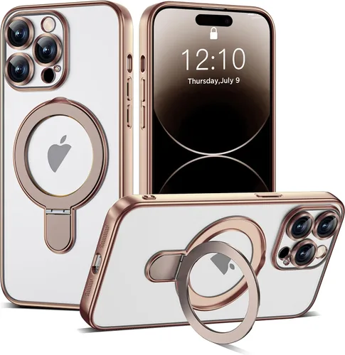 Vista 59 de Funda compatible con iPhone 12 con soporte de anillo magnético invisible [compatible con Mag-Safe] [Protector completo de lente de cámara] Funda