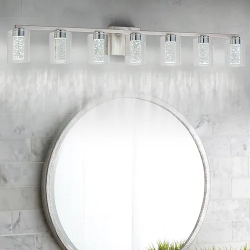 Vista 19 de SineRise - Lámpara de tocador de 2 luces, negra y dorada, con 3 modos de color (3000K/4000K/6000K), lámpara de baño LED con protección ocular