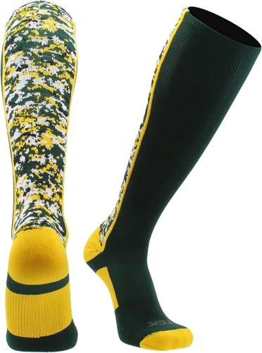 Vista 6 de TCK Calcetines de béisbol y fútbol americano de camuflaje digital para jóvenes, niños y hombres - Longitud por encima de la pantorrilla Negro