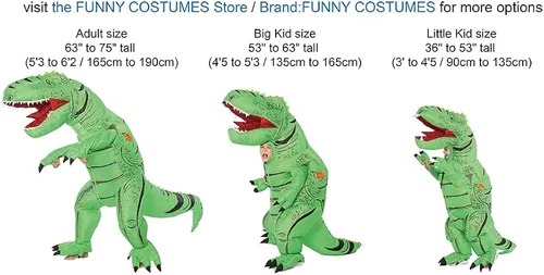 Vista 2 de FUNNY COSTUMES T-Rex - Disfraz de dinosaurio para niños talla 4-12