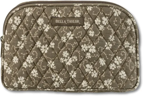 Vista 15 de Bella Taylor Bolsa de maquillaje de algodón acolchada grande para mujeres, bolsa de cosméticos de viaje