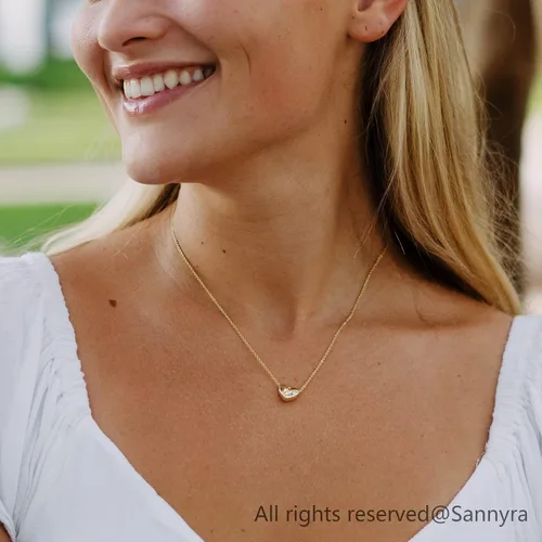Vista 2 de SANNYRA Initial Heart Necklaces for Women A to Z Alphabet Necklace 18K Gold Plated Heart Pendant Jewelry Gift Christmas Gift Valentines Day Gifts