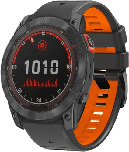 Vista 31 de Correa de reloj de 1.024 in para Garmin Fenix 7x Sapphire Solar Fenix 6x Pro Solar Fenix 5x 3 horas de liberación rápida de ajuste de silicona
