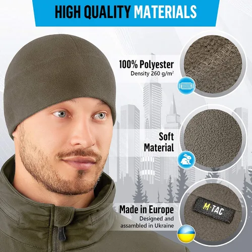 Vista 5 de M-Tac Gorra de reloj de forro polar - Gorro táctico militar del ejército gorro de invierno