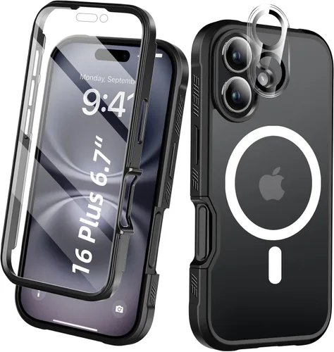 Vista 50 de Funda para iPhone 15 de cuerpo completo, protector de pantalla integrado, con protector de lente de cámara, [antiamarilleamiento], funda protectora