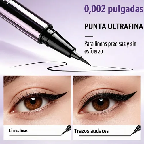 Vista 6 de UCANBE Delineador de ojos líquido negro, lápiz delineador de ojos con punta