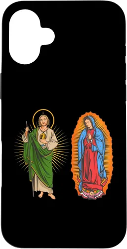 Vista 23 de Funda para iPhone 16 Virgen de Guadalupe con San Judas Tadeo