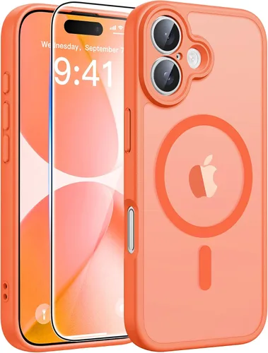 Vista 313 de FNTCASE - Funda para iPhone 16 Pro: magnética, mate, translúcida, de grado militar, protectora contra caídas, resistente, fina, duradera y a prueba