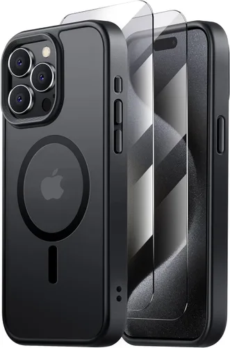 Vista 79 de Tigowos Funda magnética para iPhone 15, resistente a las caídas, sensación de piel mate, a prueba de golpes, ajuste delgado para iPhone 15, negro