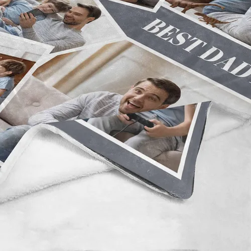 Vista 5 de D-Story Manta de hijo, divertidas mantas personalizadas con fotos, regalo para papá, manta de disfraz, regalo para hija, regalos personalizados