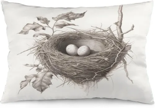 Vista 28 de Funda de almohada rústica de 12 x 20 pulgadas, diseño de cabaña en el bosque, súper suave, funda de cojín impresa de doble cara, funda de almohada