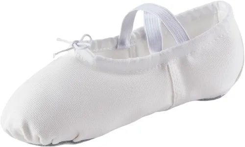 Vista 3 de missfiona Zapatillas de ballet de lona para mujer, zapatos de baile, zapatos de yoga de práctica para adultos, zapatos planos para reducir la barriga