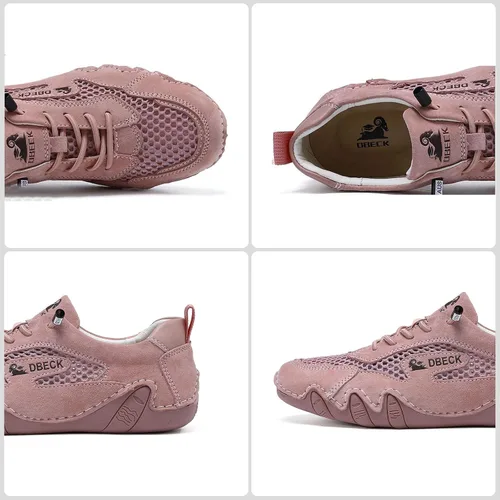 Vista 7 de JishinGal Zapatos deportivos de malla para exteriores para senderismo y caminar, zapatos deportivos de verano para mujer, malla transpirable