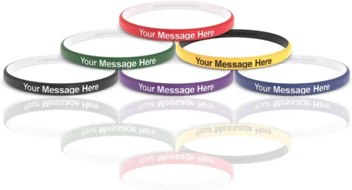 Vista 3 de Reminderband Pulseras de goma personalizadas - Pulseras finas de lujo