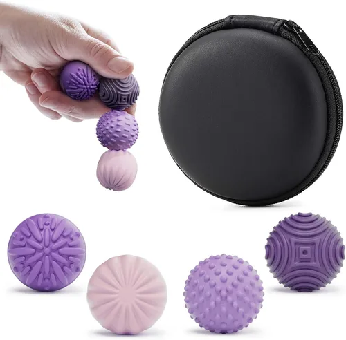 Vista 12 de luckdoor Bolas Magnéticas de Silicona Fidget para Adultos y Adolescentes, 4PCS Juguetes Sensoriales para Aliviar el Estrés para Autismo TDAH