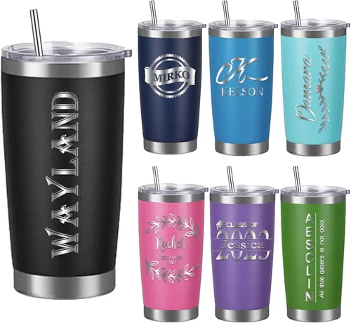Vista 7 de Vaso personalizado con nombres, tapas y pajitas, taza personalizada de 20 onzas, regalos para el Día de la Madre para mamá, mujeres, hombres