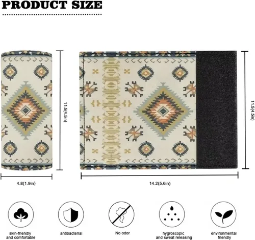 Vista 5 de Belidome Asas de equipaje aztecas, identificadores para maleta, Southwest Triabl, Navajo, funda de carrito con estampado geométrico, funda