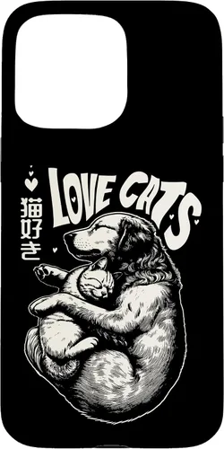 Vista 31 de Golden Retriever Dog Loves Cats Cuddle Art Case for iPhone 16