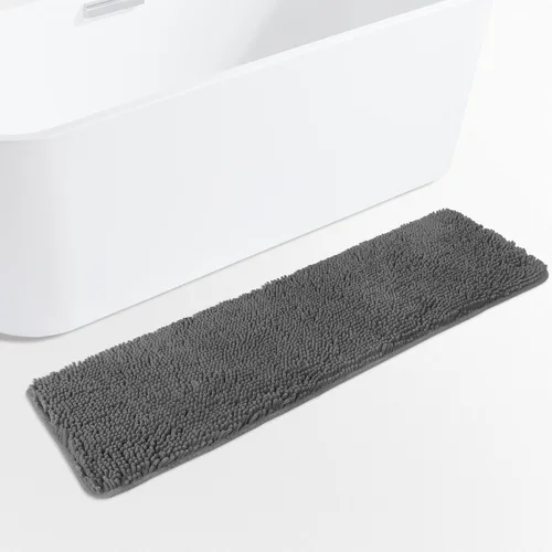 Vista 33 de Yeaban Alfombra de pasillo de baño de 24 x 72 pulgadas, antideslizante, alfombra de baño larga de felpilla gruesa, absorbente y lavable, alfombra