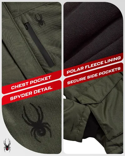 Vista 2 de Spyder Abrigos de Invierno para Hombres - Chaqueta de Forro Polar Parka Abrigo de Plumón de Invierno Resistente al Viento Impermeable Chaquetas