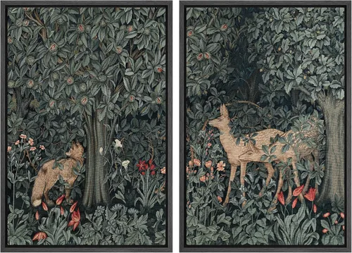 Vista 61 de MUDECOR Lienzo enmarcado para pared, bosque brumoso, reflejos, paisaje tranquilo, ilustraciones modernas, arte decorativo, bohemio, tranquilo/zen
