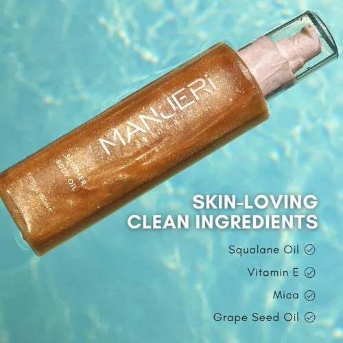 Vista 3 de Aceite corporal SunGlow Shine, iluminador de piel radiante, humectante ligero con sutil brillo, fórmula nutritiva e hidratante