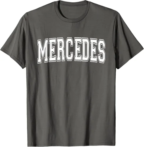 Vista 100 de MERCEDES TX TEXAS USA - Camiseta deportiva vintage estilo Varsity, Negro, S