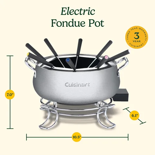 Vista 7 de Cuisinart CFO-3SS Fondue eléctrica, 6.12 x 10.50 x 7.00 pulgadas, acero inoxidable cepillado