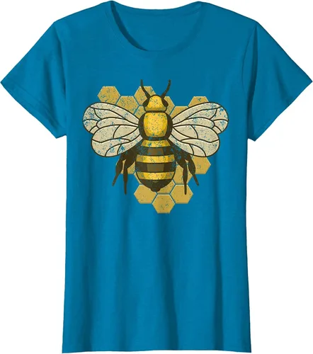Vista 68 de Retro Beekeeper Beekeeper Honey Bumblebee Vintage Saves Bees T-Shirt Asphalt Grey