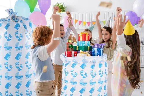 Vista 5 de ysmile Bolsa de regalo extra grande para baby shower, bolsa de envoltura de regalo para niños, bolsa de plástico gigante de 60 pulgadas