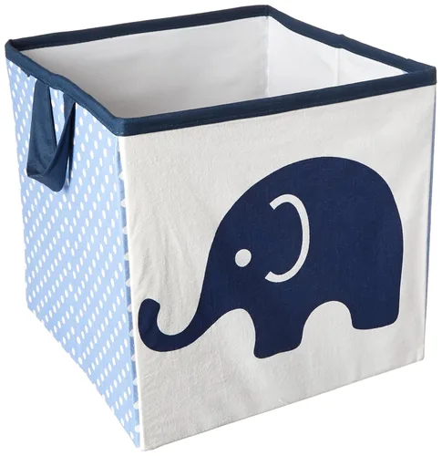 Vista 9 de Bacati - Bolso pequeño de almacenamiento Elefantes Aqua/Lima/Gris 10 X 10 X 10 pulgadas