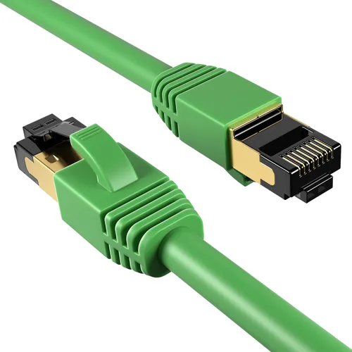 Vista 14 de Cables Direct Online Cable de conexión Ethernet SFTP Cat8 negro de 0.5 pies, conexión de 40 Gbps 2000 MHz, cobre blindado 26AWG RJ45 retrocompatible