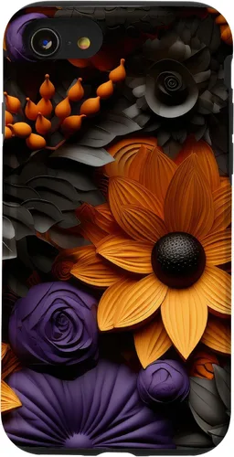 Vista 18 de iPhone 16 Halloween Flores Otoño Calabazas Caso